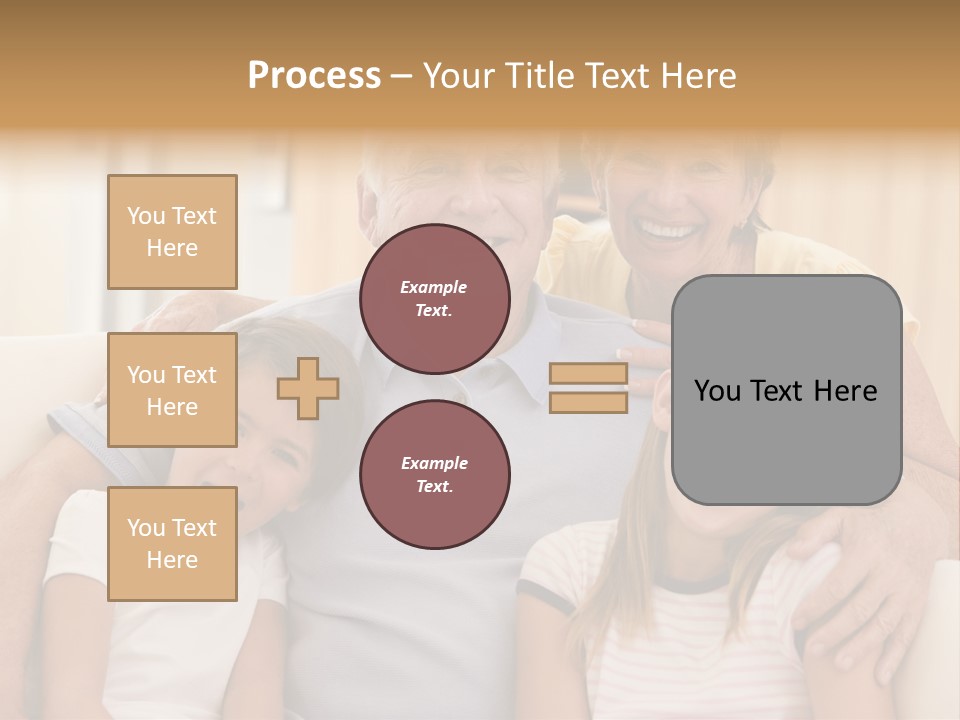 Grandparents Posing With Grandchildren PowerPoint Template