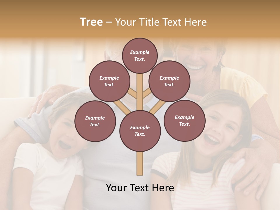 Grandparents Posing With Grandchildren PowerPoint Template