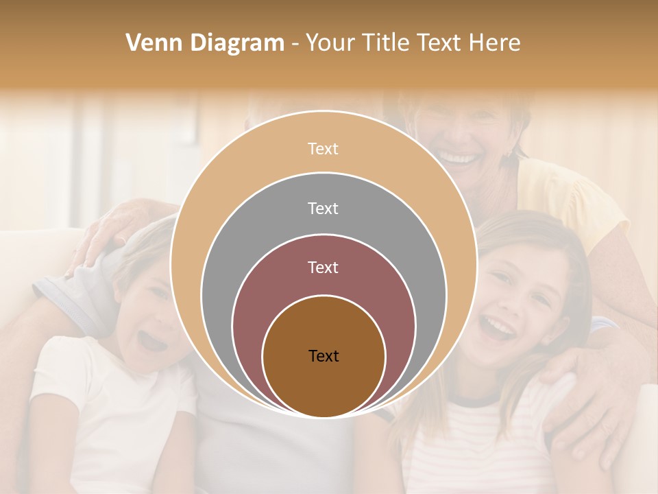 Grandparents Posing With Grandchildren PowerPoint Template