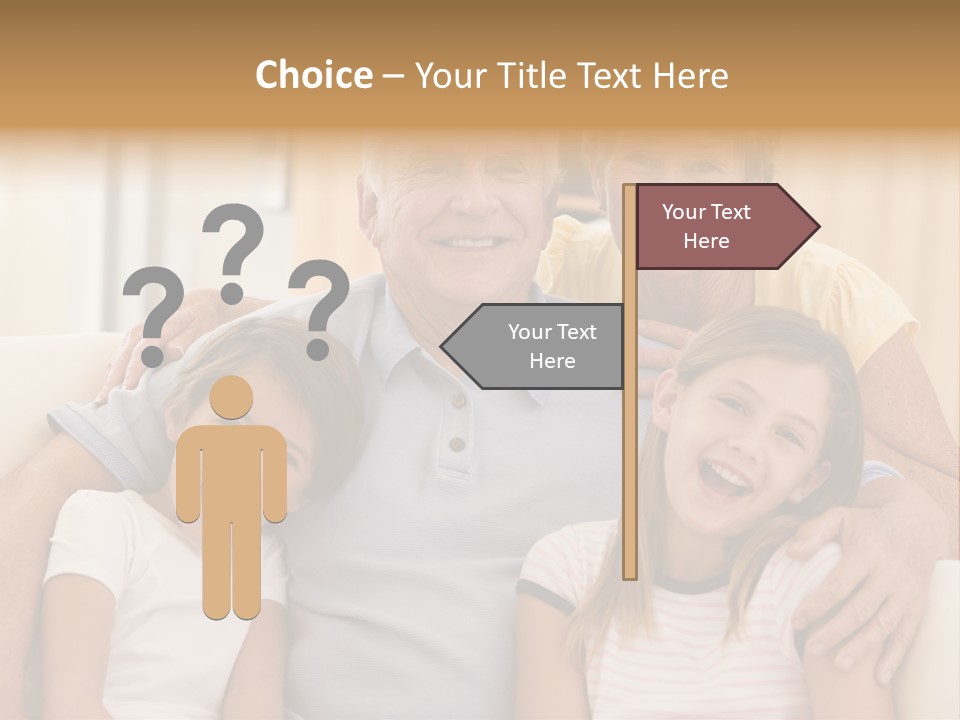 Grandparents Posing With Grandchildren PowerPoint Template