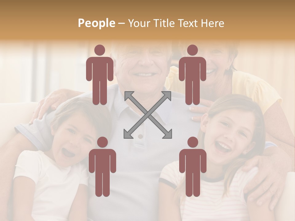 Grandparents Posing With Grandchildren PowerPoint Template