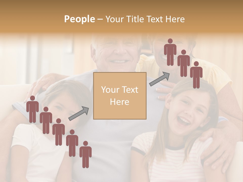Grandparents Posing With Grandchildren PowerPoint Template