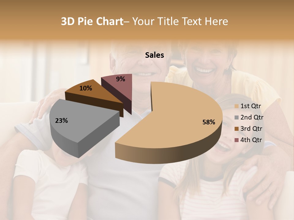 Grandparents Posing With Grandchildren PowerPoint Template