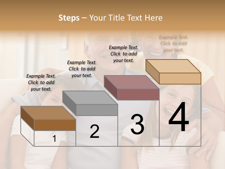 Grandparents Posing With Grandchildren PowerPoint Template