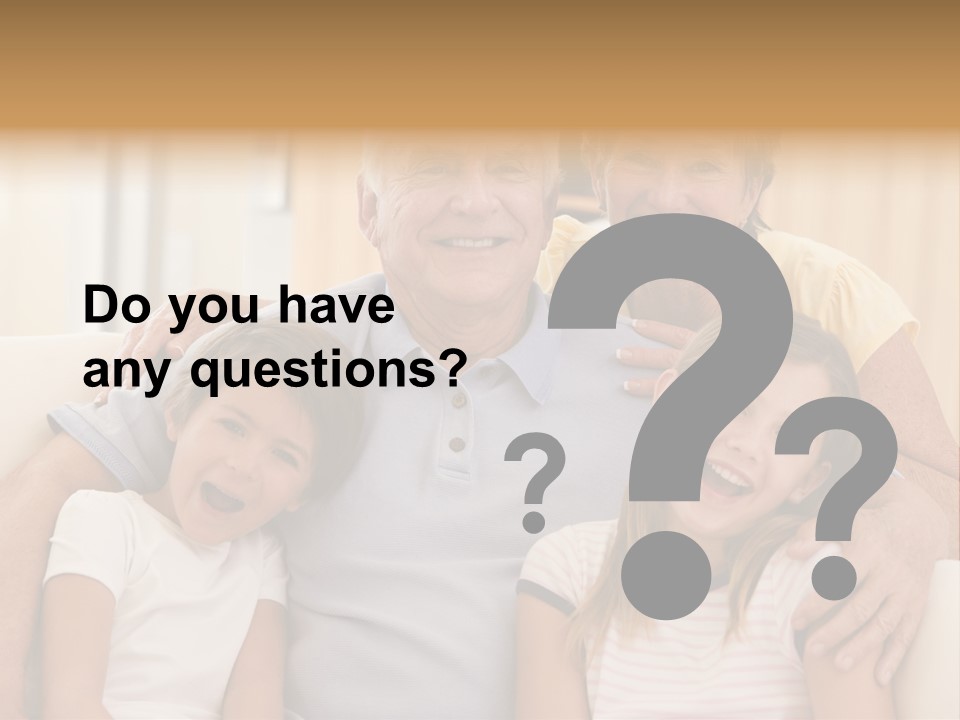 Grandparents Posing With Grandchildren PowerPoint Template