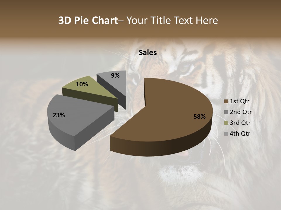 Bengal Tiger Roaring PowerPoint Template