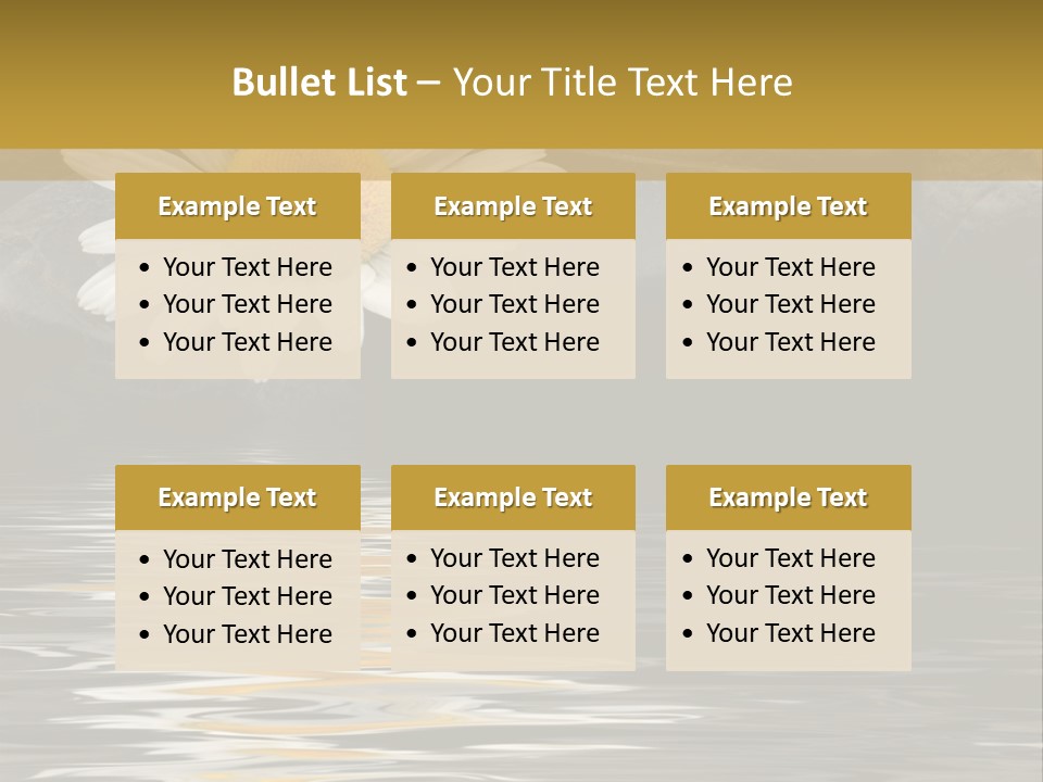 Daisy With Stones, Water Reflexion PowerPoint Template