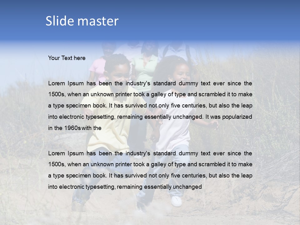 Extended Family Walking In Countryside PowerPoint Template