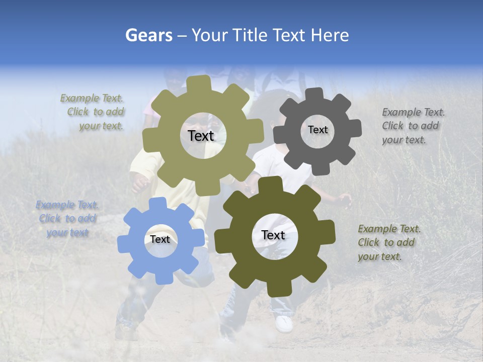 Extended Family Walking In Countryside PowerPoint Template