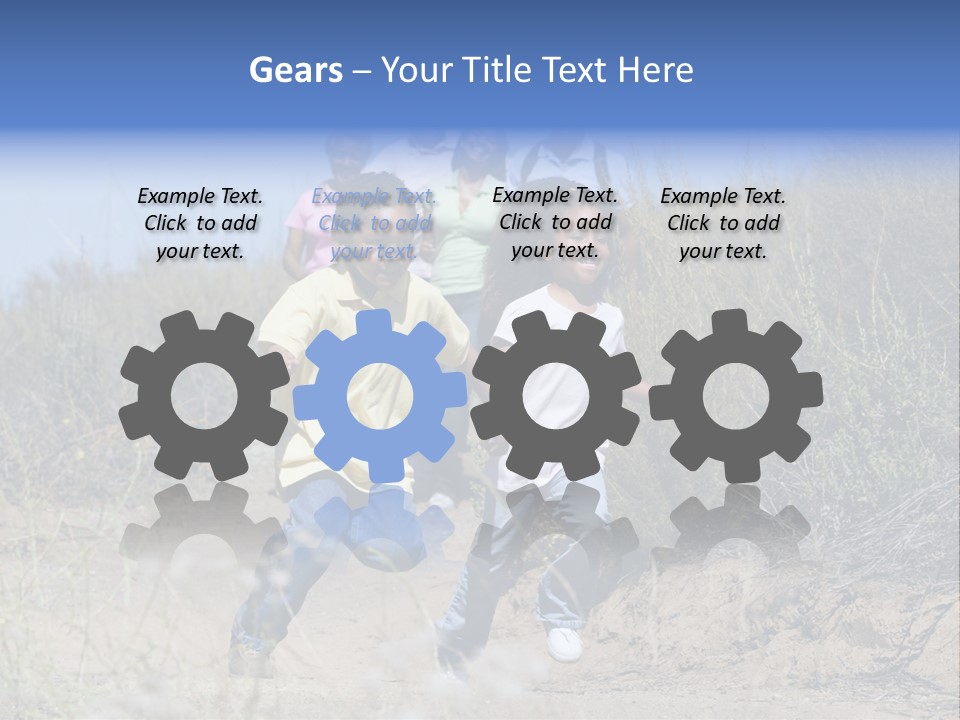 Extended Family Walking In Countryside PowerPoint Template