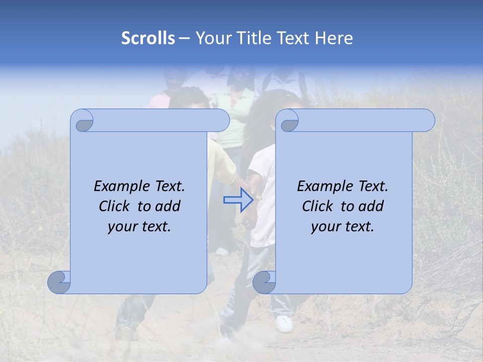 Extended Family Walking In Countryside PowerPoint Template