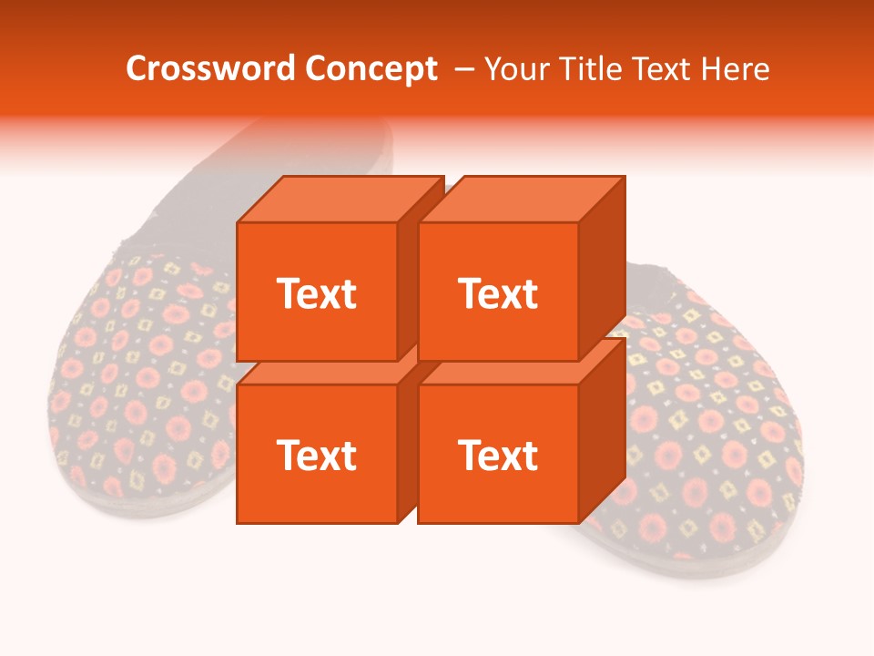 House Slippers On A White Background PowerPoint Template