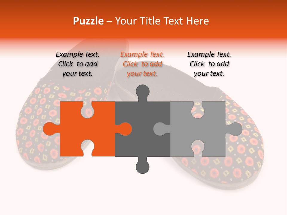 House Slippers On A White Background PowerPoint Template