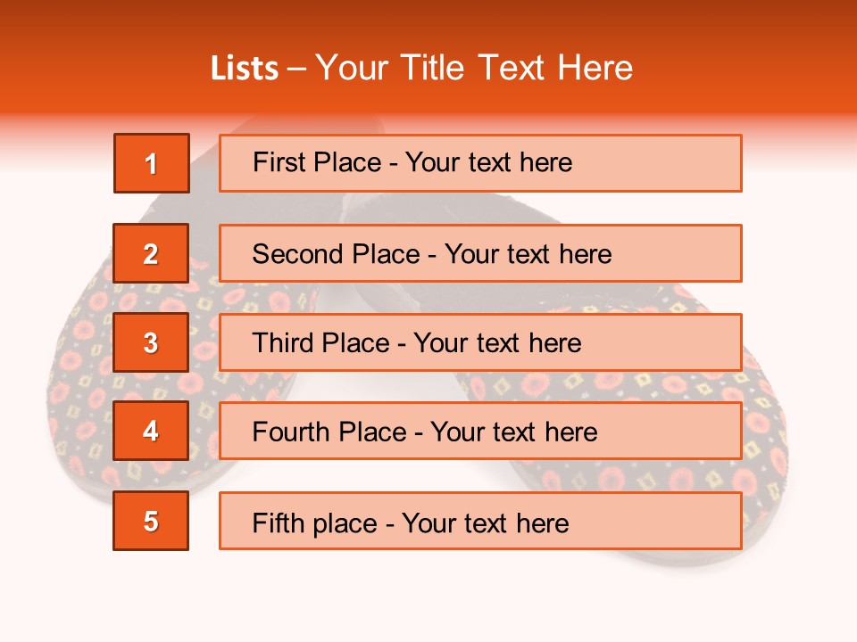House Slippers On A White Background PowerPoint Template
