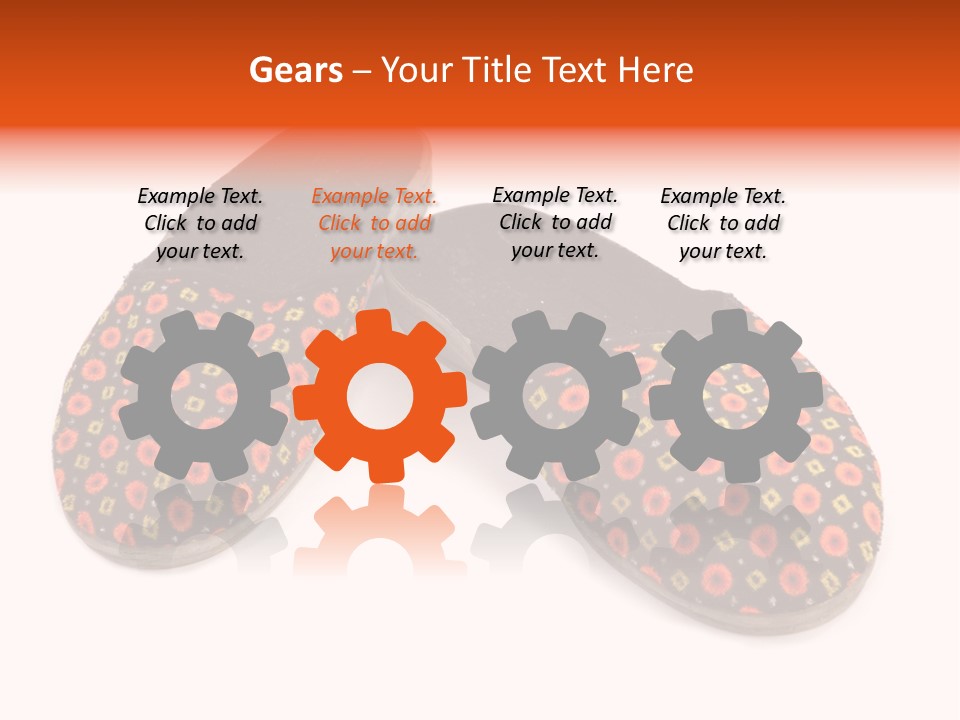 House Slippers On A White Background PowerPoint Template