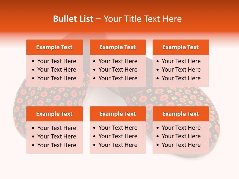 House Slippers On A White Background PowerPoint Template