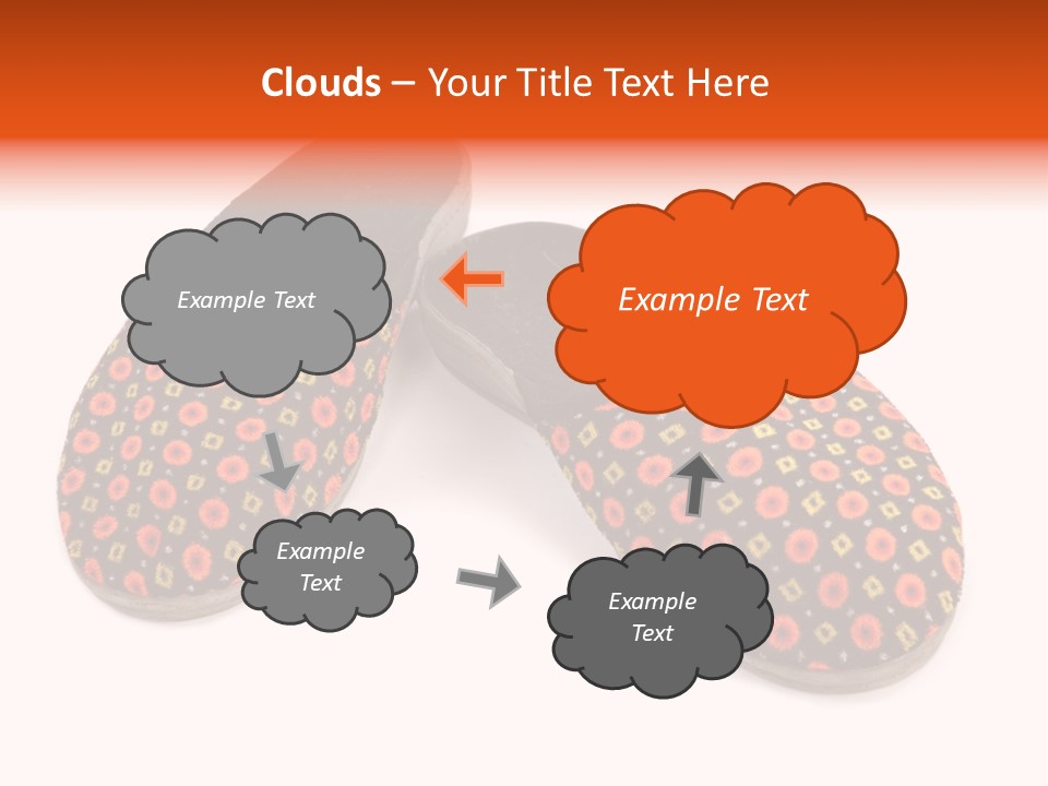 House Slippers On A White Background PowerPoint Template