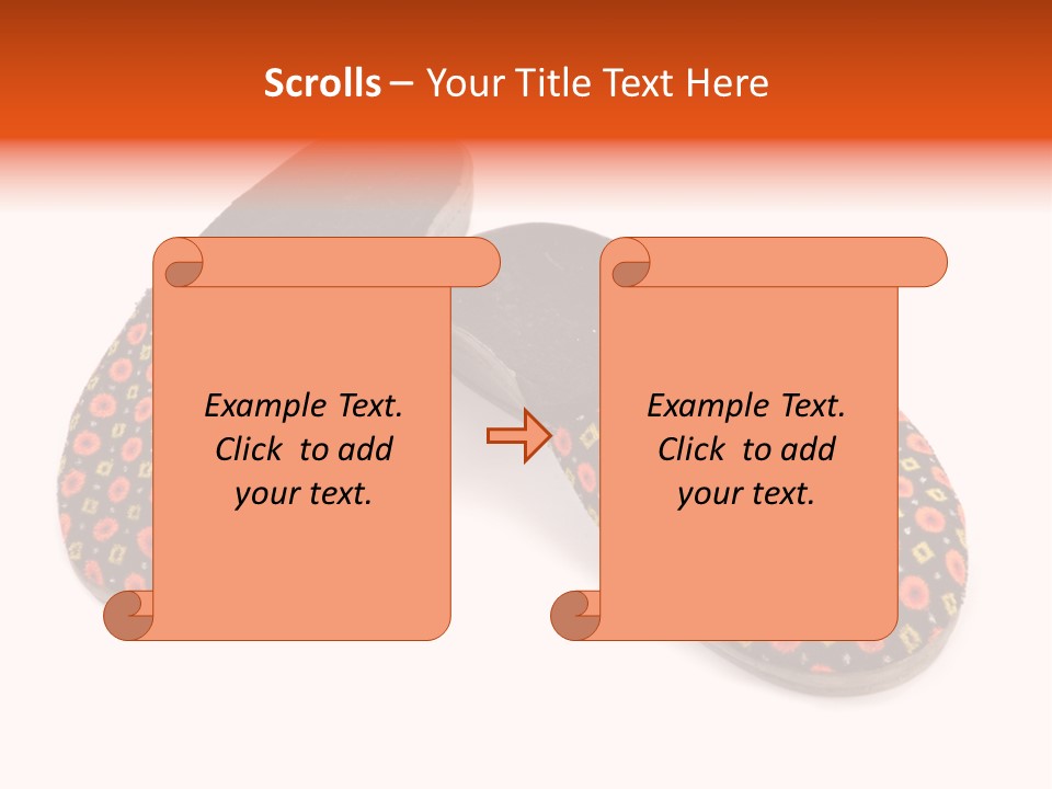 House Slippers On A White Background PowerPoint Template