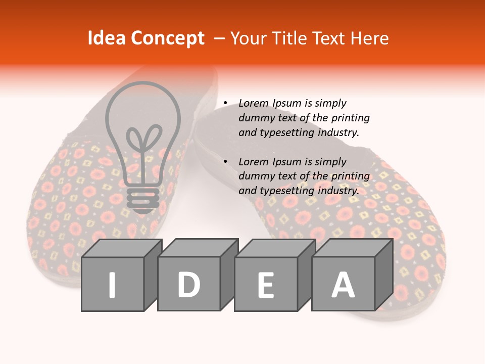 House Slippers On A White Background PowerPoint Template