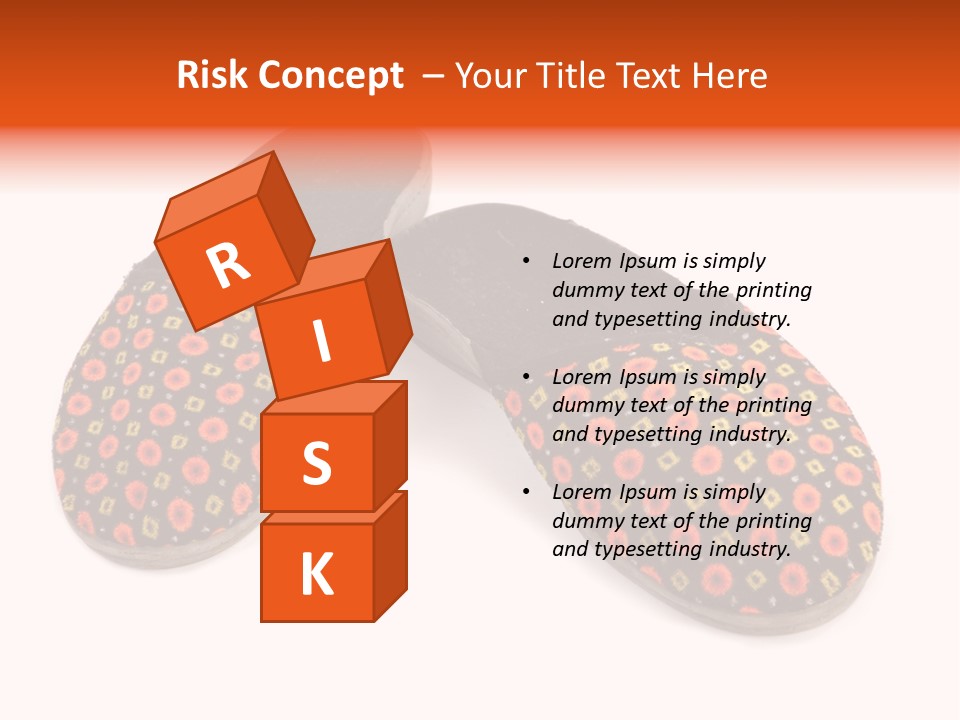 House Slippers On A White Background PowerPoint Template