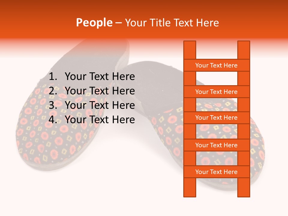 House Slippers On A White Background PowerPoint Template