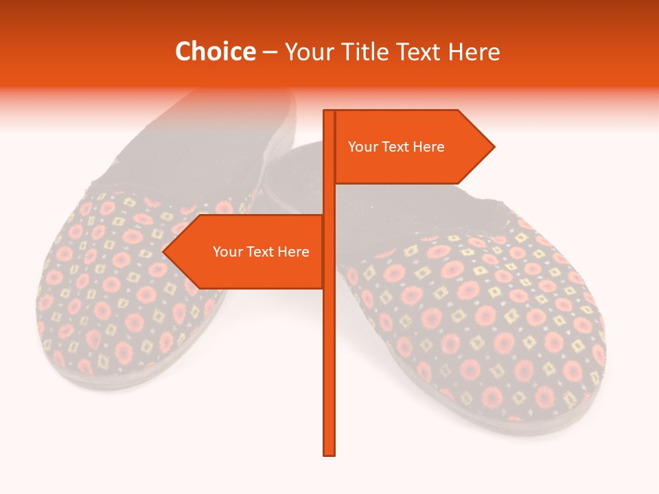 House Slippers On A White Background PowerPoint Template