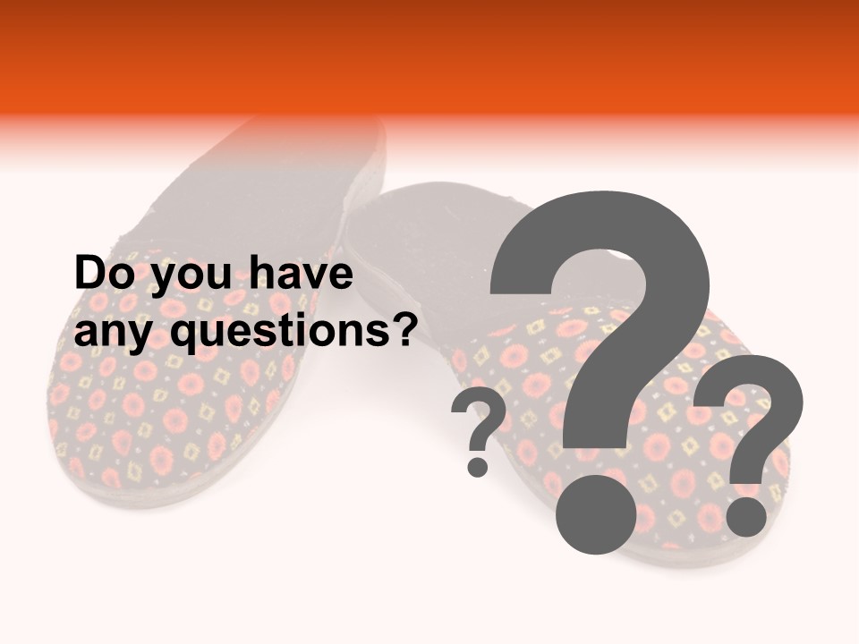 House Slippers On A White Background PowerPoint Template