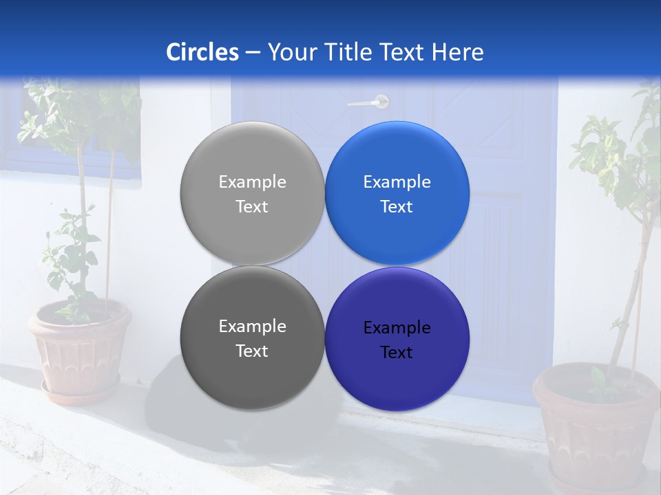 Door, Traditional Greek House On Santorini Island PowerPoint Template