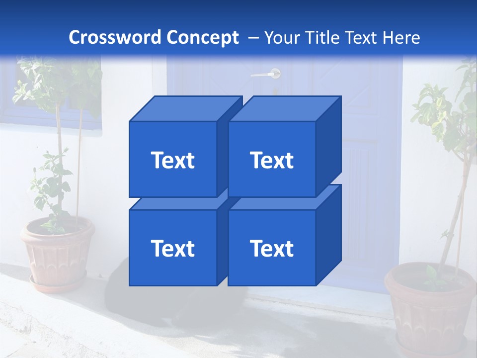 Door, Traditional Greek House On Santorini Island PowerPoint Template