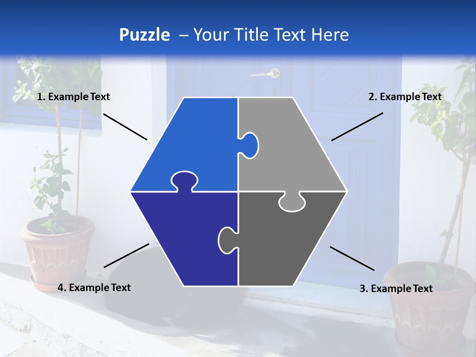 Door, Traditional Greek House On Santorini Island PowerPoint Template