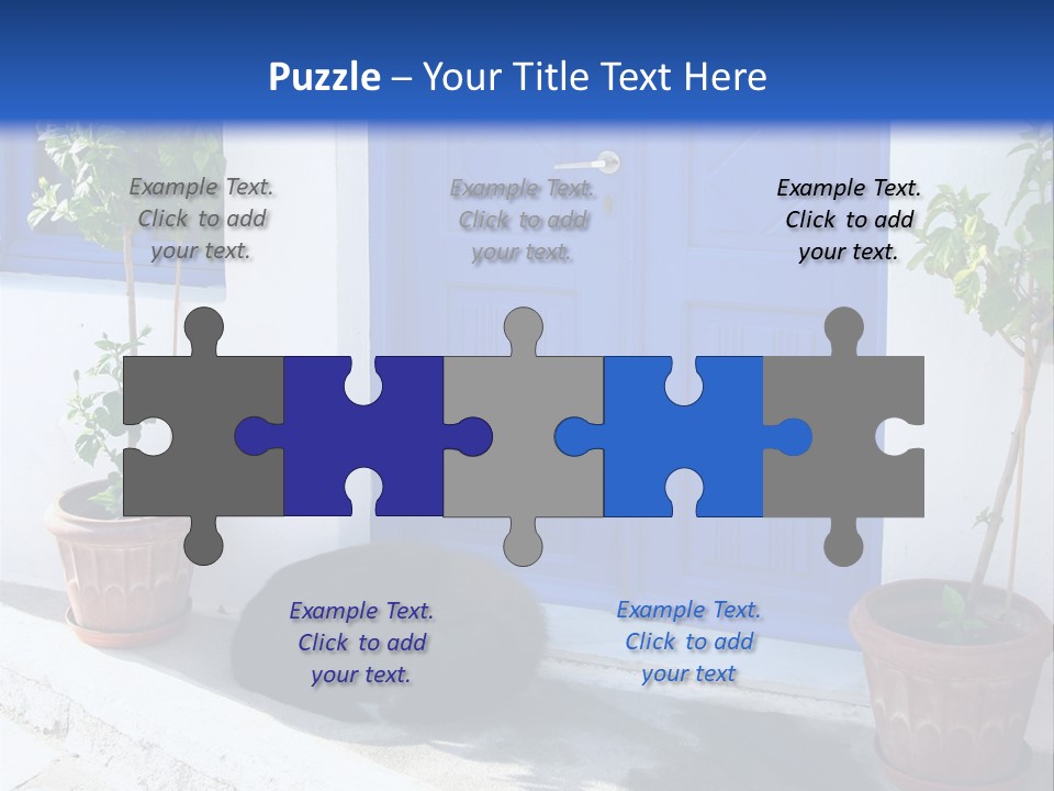 Door, Traditional Greek House On Santorini Island PowerPoint Template