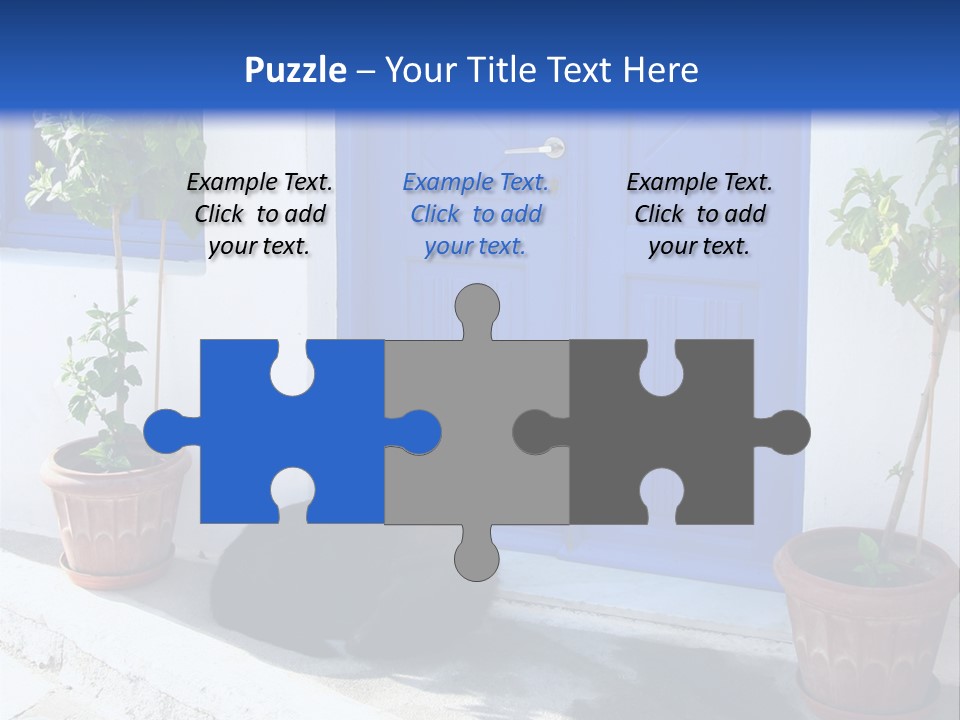 Door, Traditional Greek House On Santorini Island PowerPoint Template