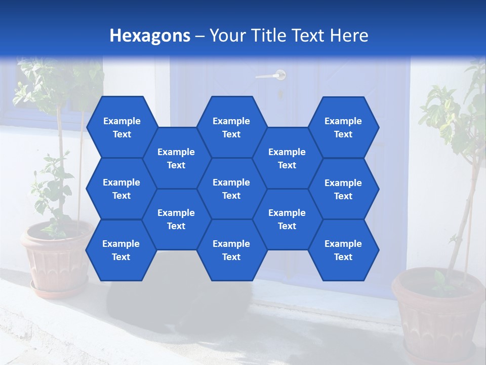 Door, Traditional Greek House On Santorini Island PowerPoint Template