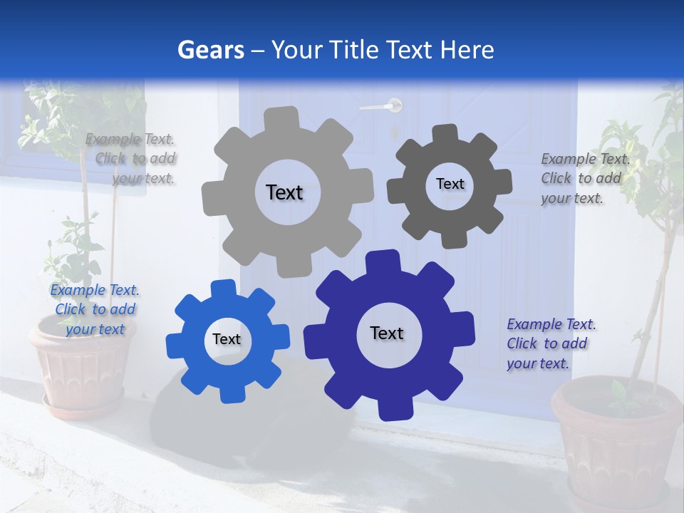 Door, Traditional Greek House On Santorini Island PowerPoint Template