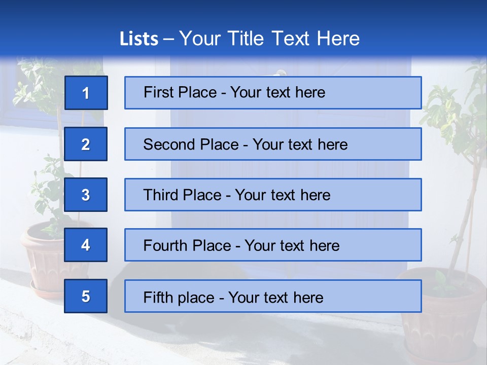 Door, Traditional Greek House On Santorini Island PowerPoint Template