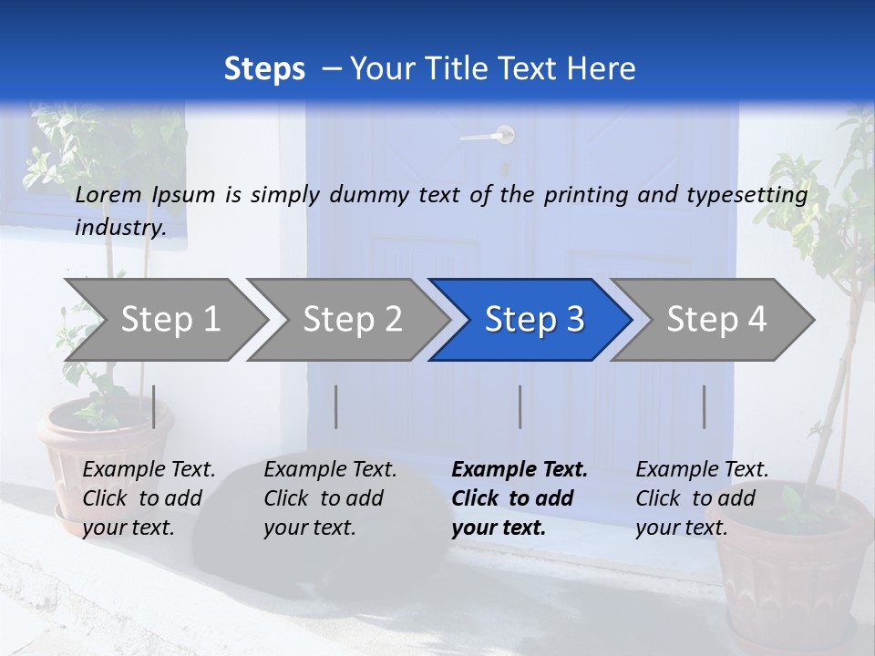 Door, Traditional Greek House On Santorini Island PowerPoint Template