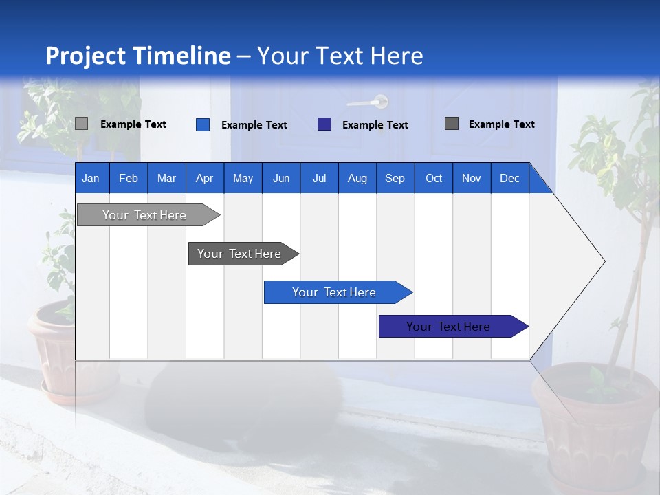 Door, Traditional Greek House On Santorini Island PowerPoint Template