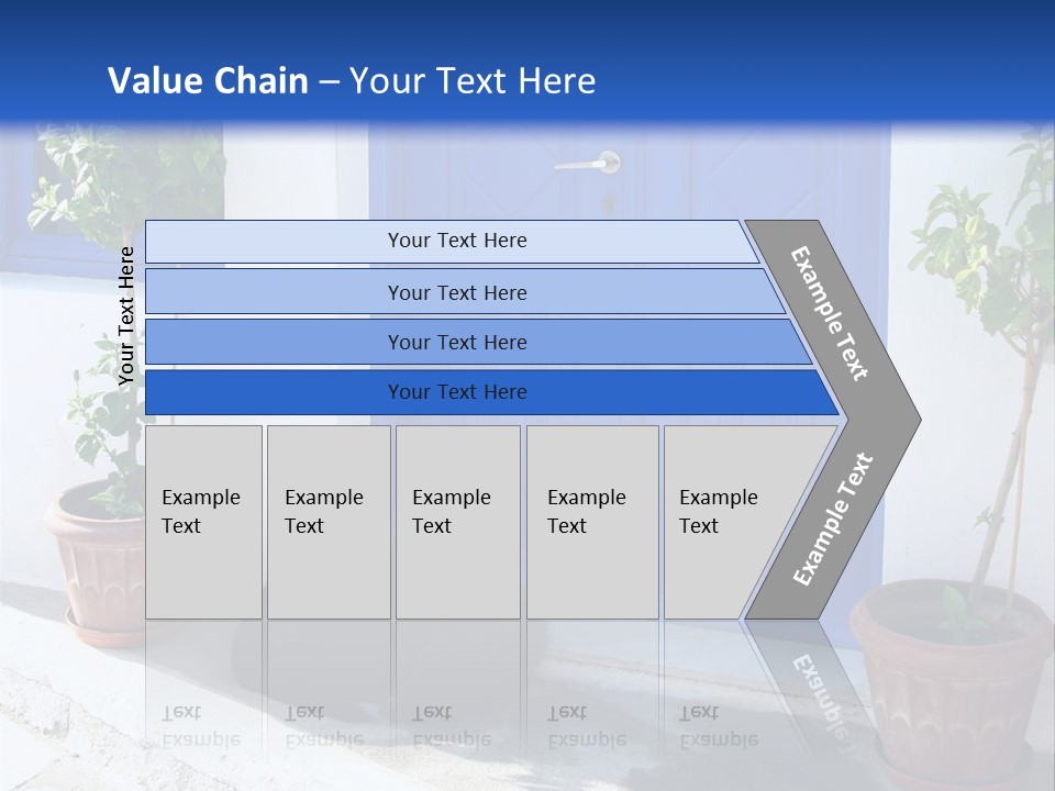 Door, Traditional Greek House On Santorini Island PowerPoint Template