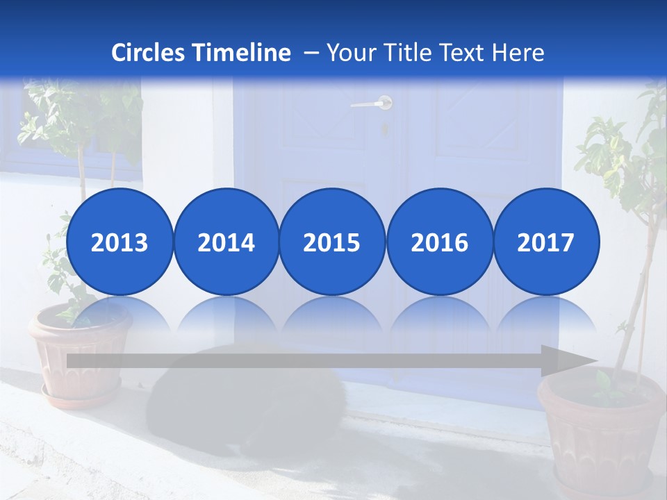 Door, Traditional Greek House On Santorini Island PowerPoint Template