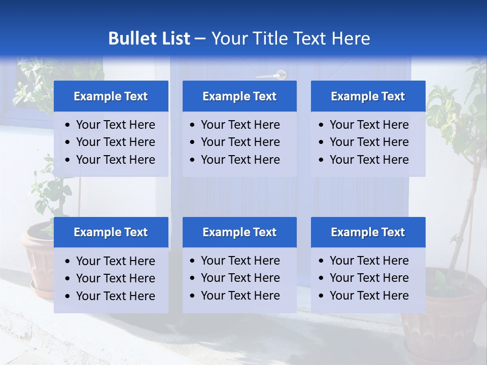 Door, Traditional Greek House On Santorini Island PowerPoint Template