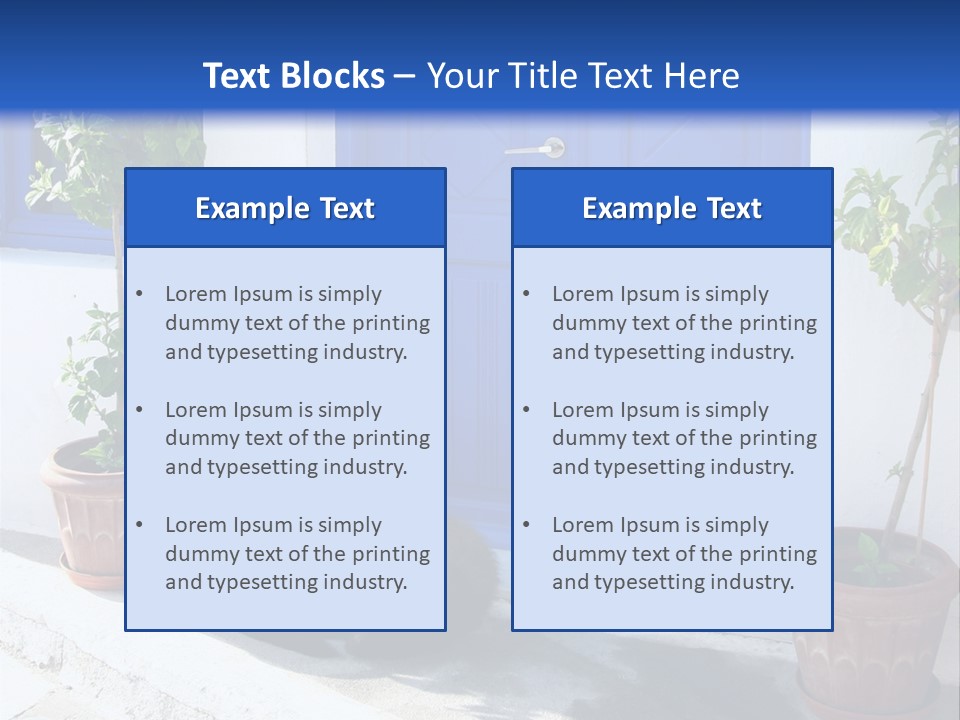 Door, Traditional Greek House On Santorini Island PowerPoint Template