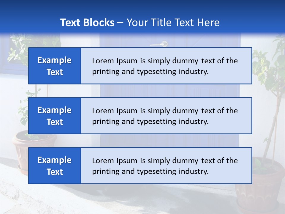 Door, Traditional Greek House On Santorini Island PowerPoint Template