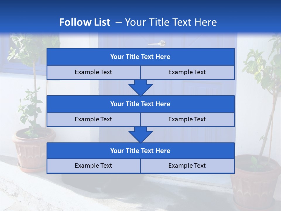 Door, Traditional Greek House On Santorini Island PowerPoint Template