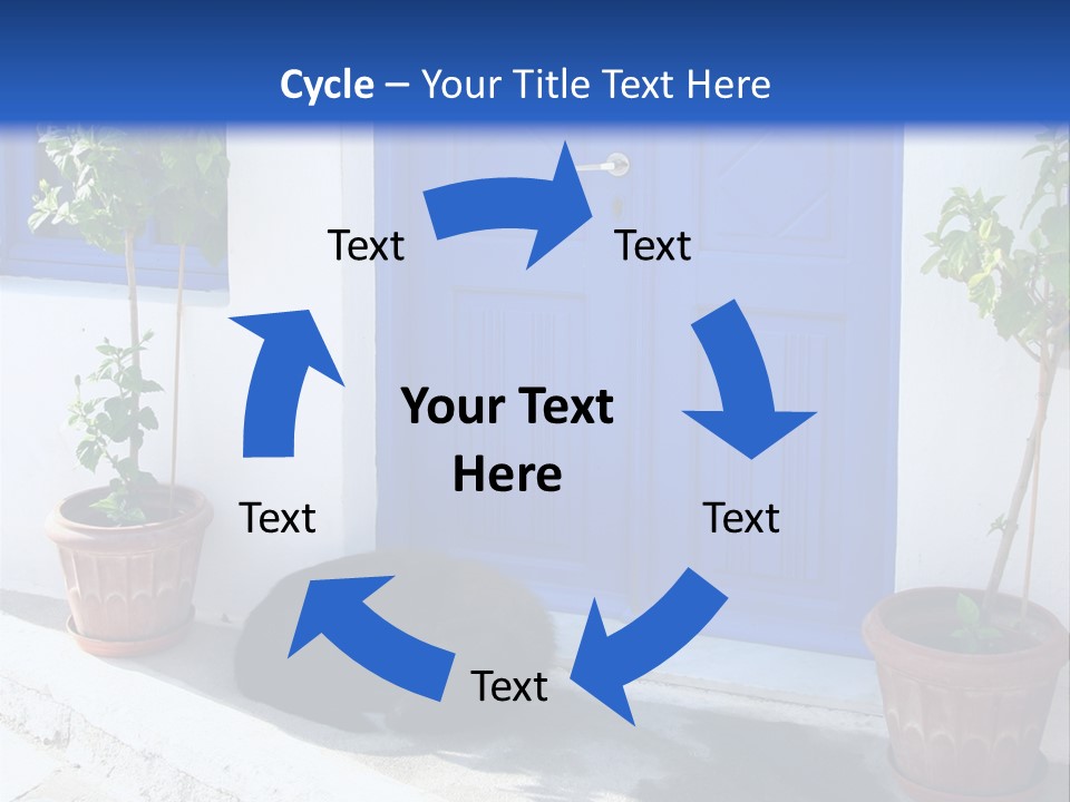 Door, Traditional Greek House On Santorini Island PowerPoint Template