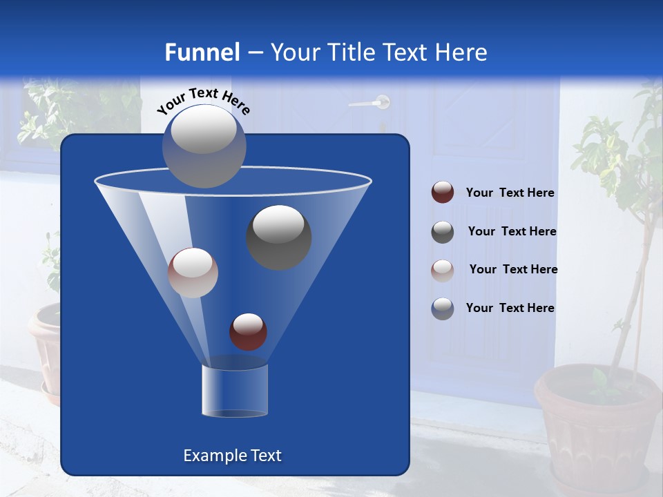 Door, Traditional Greek House On Santorini Island PowerPoint Template