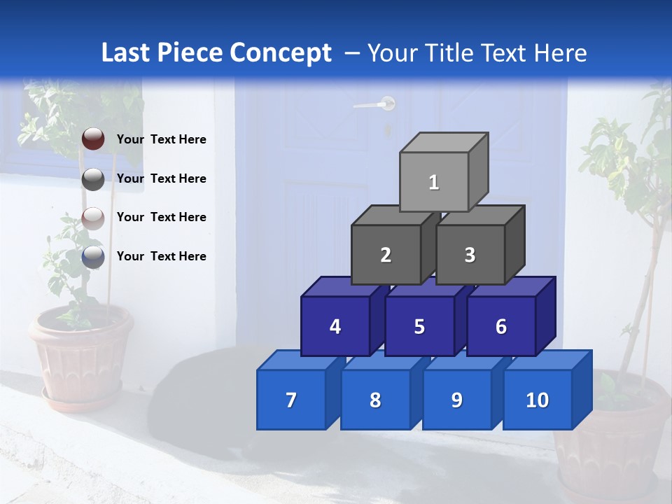 Door, Traditional Greek House On Santorini Island PowerPoint Template