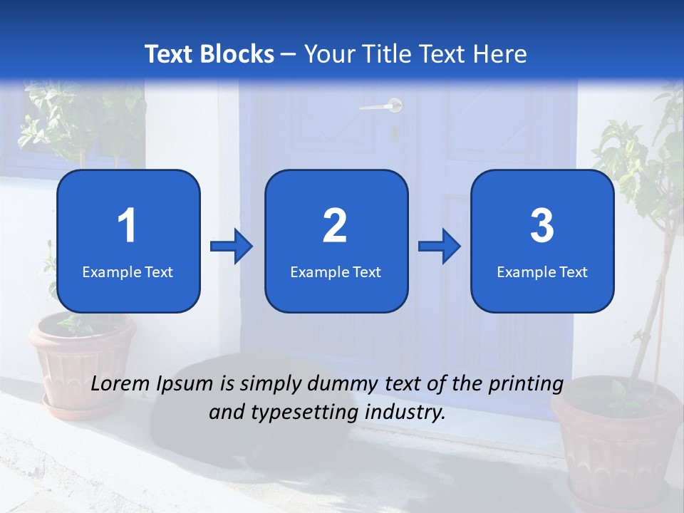 Door, Traditional Greek House On Santorini Island PowerPoint Template