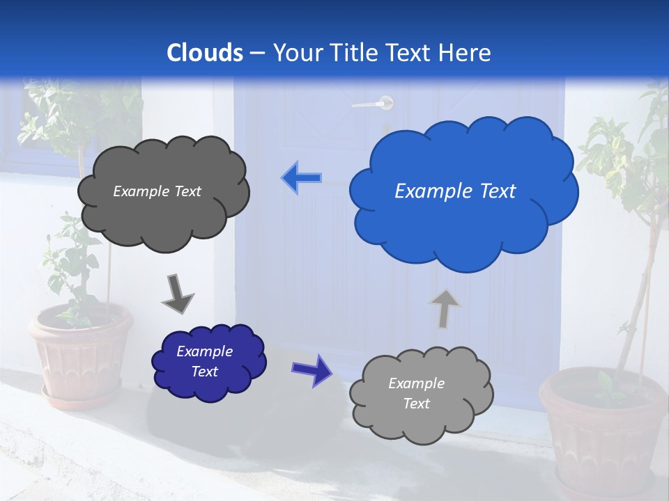 Door, Traditional Greek House On Santorini Island PowerPoint Template