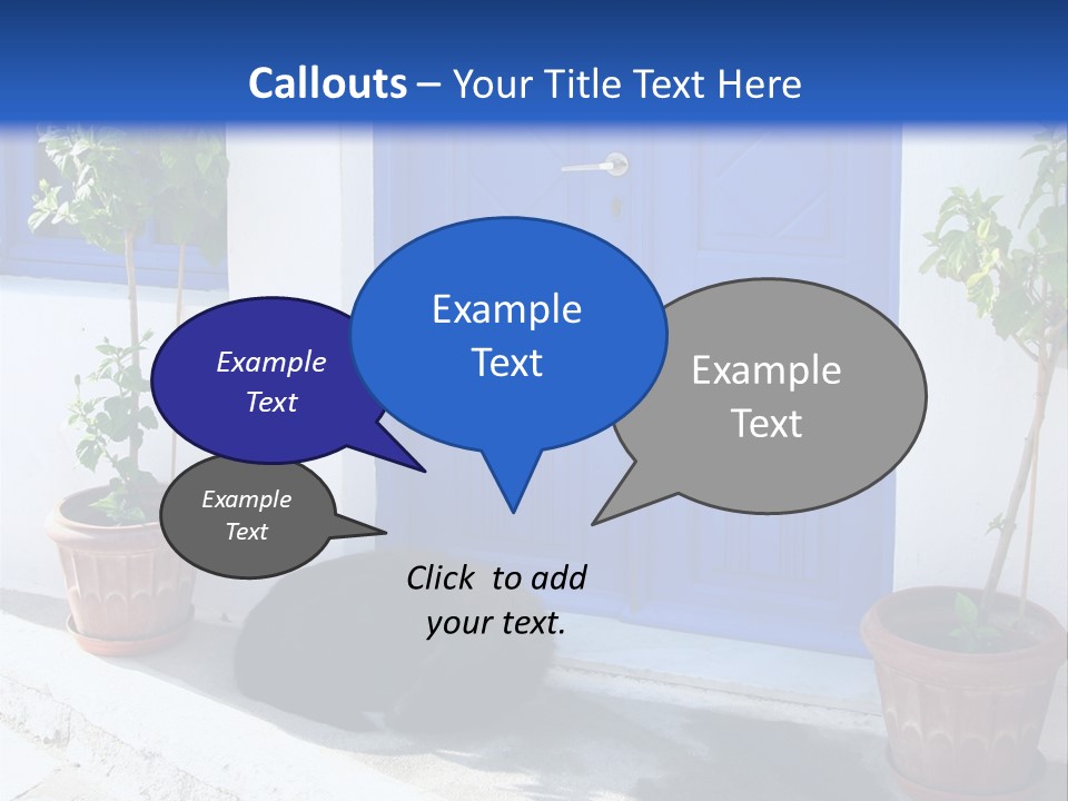 Door, Traditional Greek House On Santorini Island PowerPoint Template