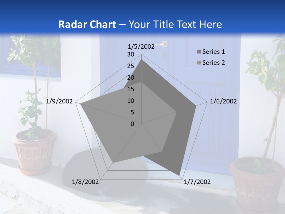 Door, Traditional Greek House On Santorini Island PowerPoint Template